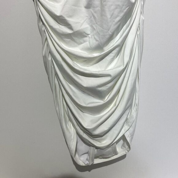 Jantzen Women's White Sweetheart Neck Ruched Halter Swimsuit Size 14 NWT - Picture 4 of 7